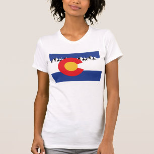 Colorado Flag and Mountains T-Shirt