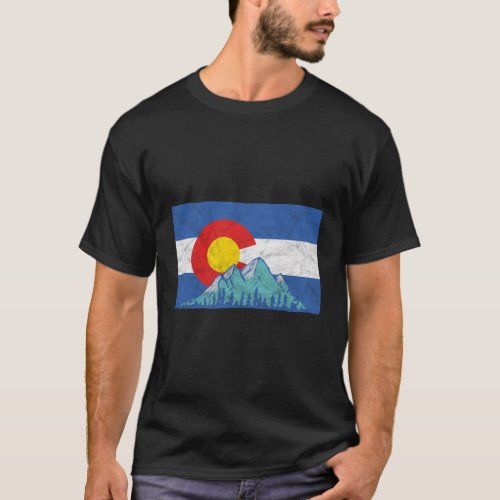Colorado Flag And Rocky Mountains T_Shirt