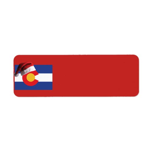 Colorado Flag and Santa Hat Label