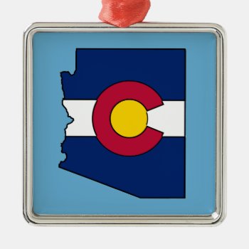 Colorado Flag Arizona Outline Ornament by ColoradoCreativity at Zazzle