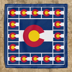 Colorado Flag Bandana, patriotic fashion USA Bandana