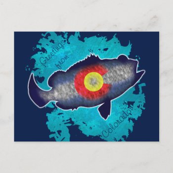 Colorado Flag Bass Fish Greetings Postcard by ColoradoCreativity at Zazzle