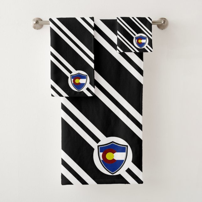 Colorado flag bath towel set (Insitu)