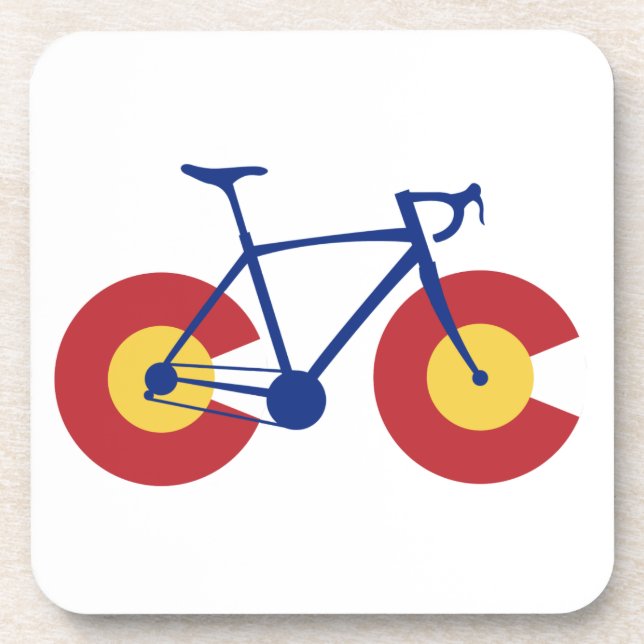 Colorado Flag Bicycle Beverage Coaster (Front)