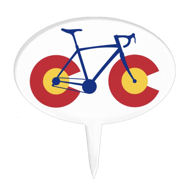 Colorado Flag Bicycle Cake Topper (Front)