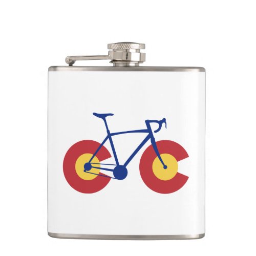 Colorado Flag Bicycle Hip Flask