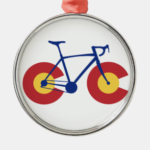 Colorado Flag Bicycle Metal Ornament