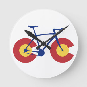 Colorado Flag Bicycle Round Clock