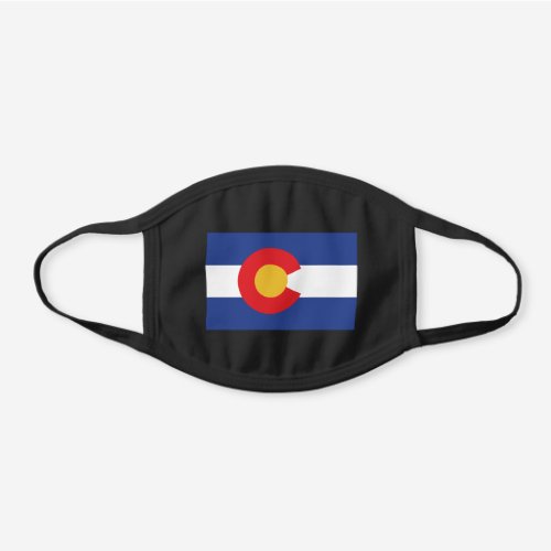 Colorado Flag Black Cotton Face Mask