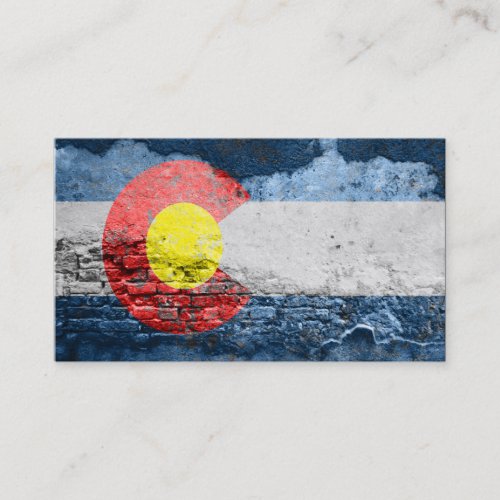 colorado flag brick wall business card