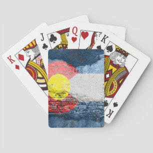colorado flag brick wall poker cards
