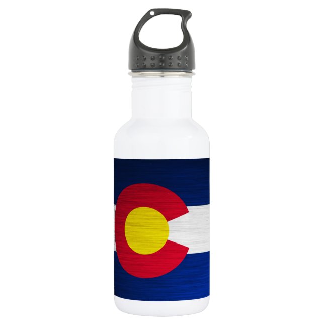 Colorado Flag Brushed Water Bottle (Front)