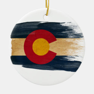 Colorado Flag Ceramic Ornament
