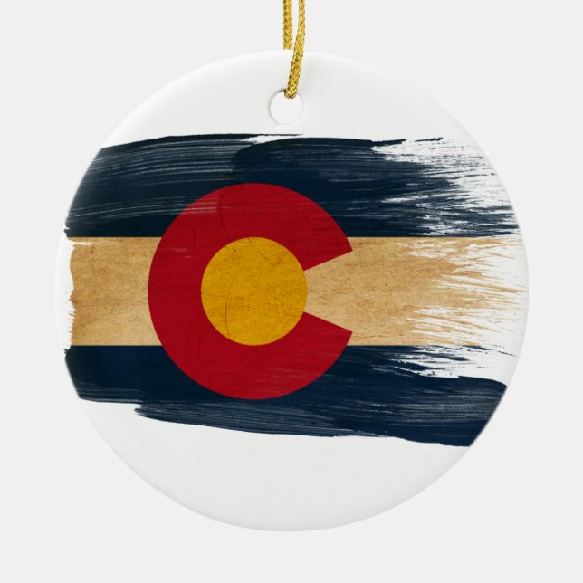 Colorado Flag Ceramic Ornament (Front)