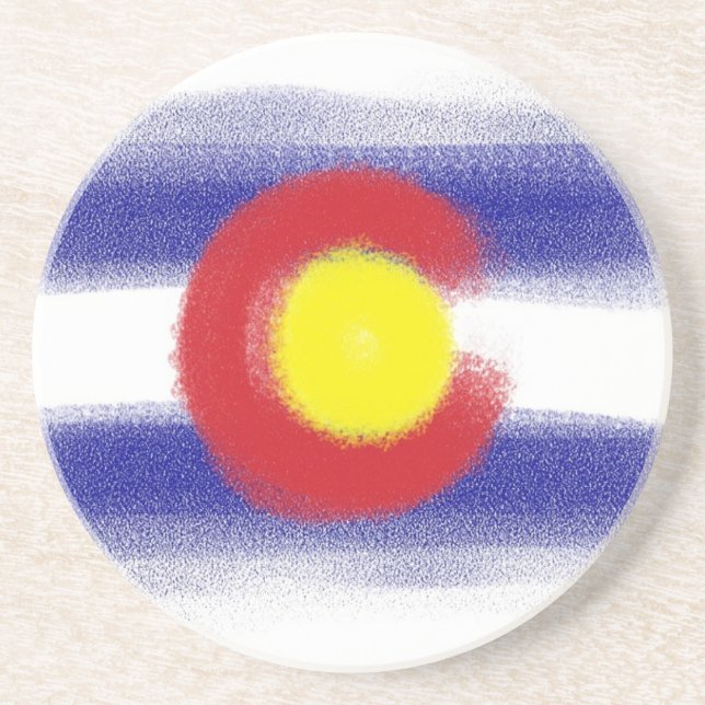 Colorado flag chalk coasters (Front)