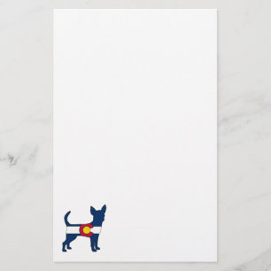 Colorado flag chihuahua dog stationery