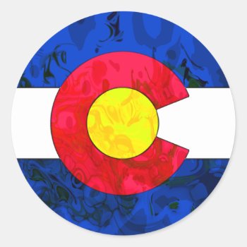 Colorado Flag Classic Round Sticker by manewind at Zazzle