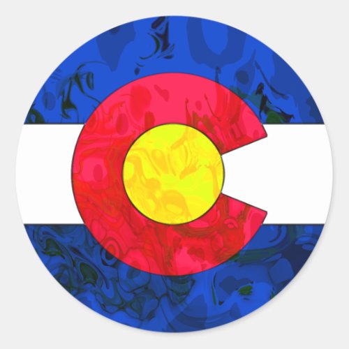 COLORADO FLAG CLASSIC ROUND STICKER