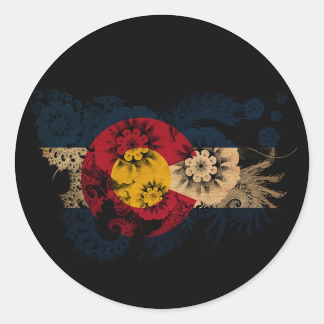 Colorado Flag Classic Round Sticker (Front)