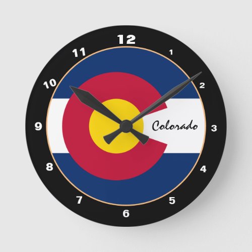 Colorado Flag  Colorado fashion design USA Round Clock