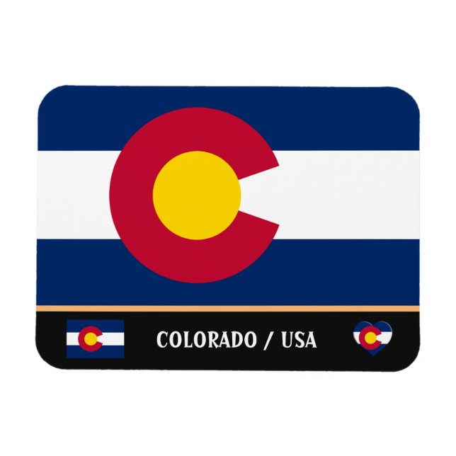Colorado Flag & Colorado State /travel America Magnet (Horizontal)
