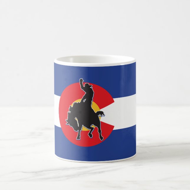 Colorado Flag Cowboy Coffee Mug (Center)