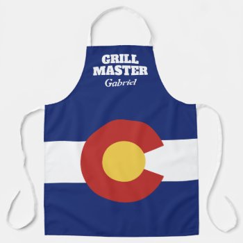 Colorado Flag Custom Bbq Cooking Apron For Men by iprint at Zazzle