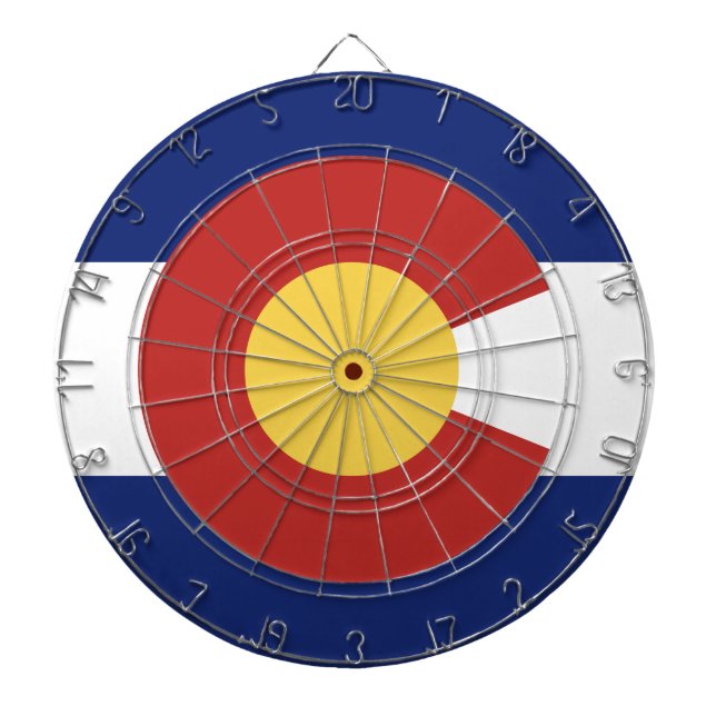 Colorado flag custom dartboard (Front)