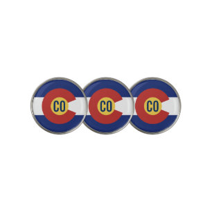Colorado flag custom monogram golf ball markers