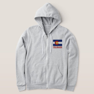 Colorado flag custom zippered hoodie for women