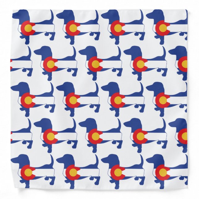 Colorado Flag Dachshund Bandana (Front)