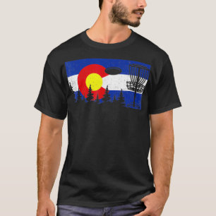 Colorado Flag Disc Golf Gift Disk Frisbees Golfer  T-Shirt