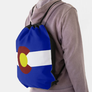 Colorado flag drawstring bag