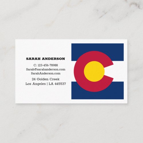 Colorado Flag Elegant Business Card  USA