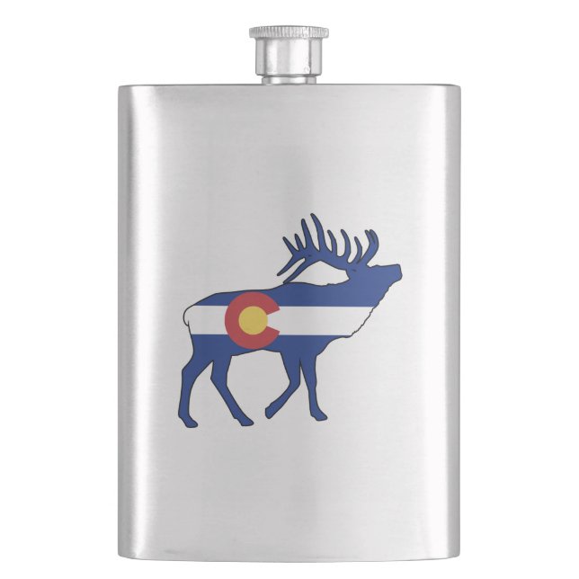Colorado Flag Elk Flask (Front)