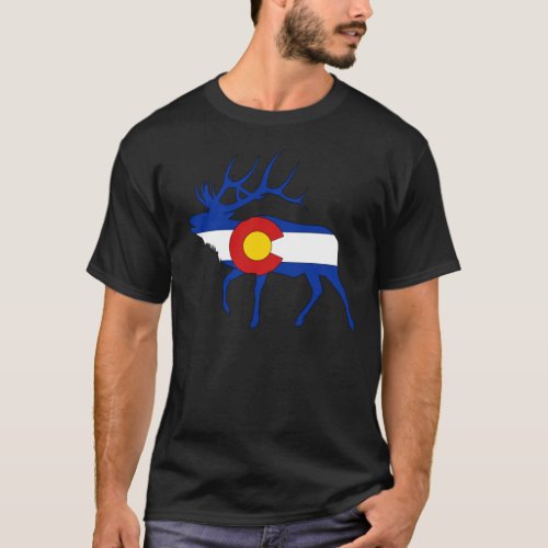 Colorado Flag Elk Graphic  Classic T_Shirt