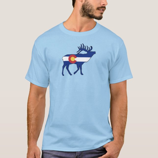 Colorado Flag Elk T-Shirt (Front)