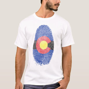 Colorado Flag Fingerprint It Is In My Dna For Colo T-Shirt