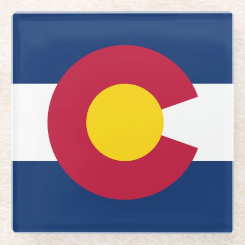 Colorado Flag Glass Coaster