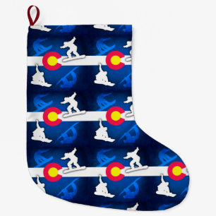 Colorado flag grunge snowboarder holiday stocking