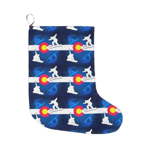 Colorado flag grunge snowboarder holiday stocking