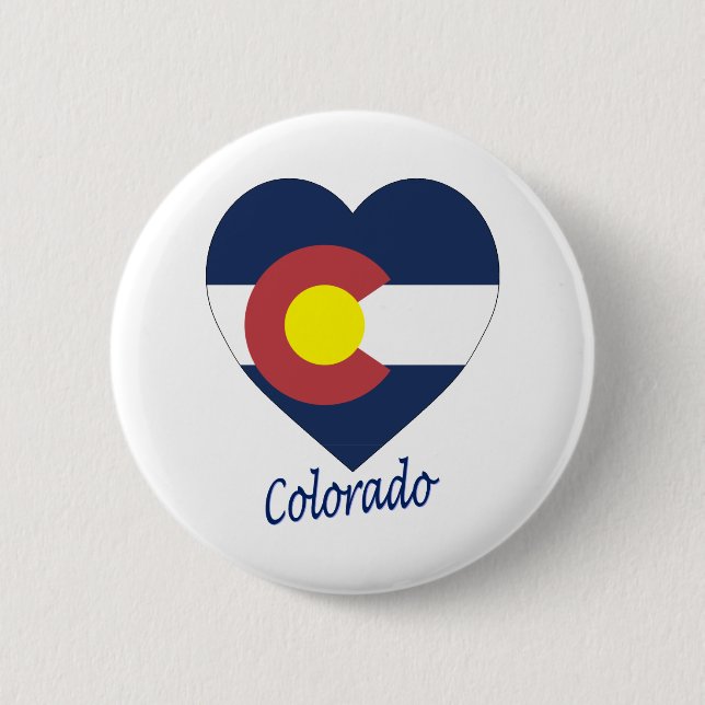 Colorado Flag Heart Button (Front)