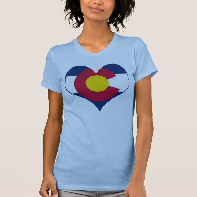 Colorado Flag Heart T-Shirt (Front)