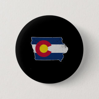 Colorado Flag Iowa Transplant Home Vacation Family Button