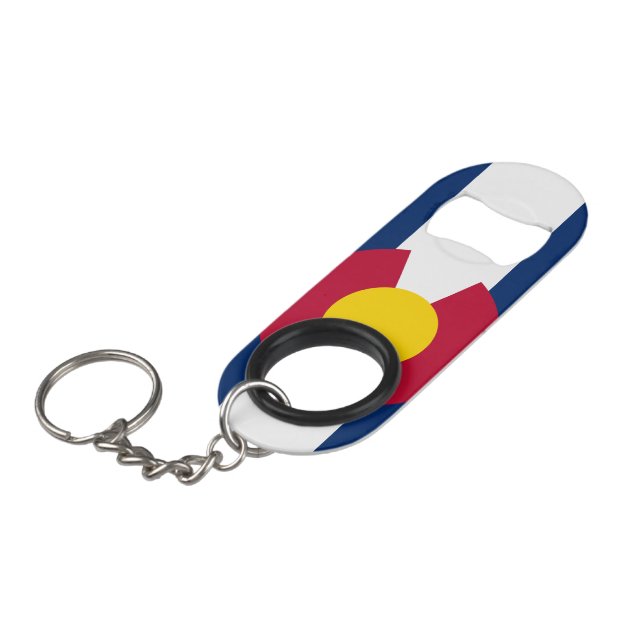 COLORADO FLAG KEYCHAIN BOTTLE OPENER (Front Angled)