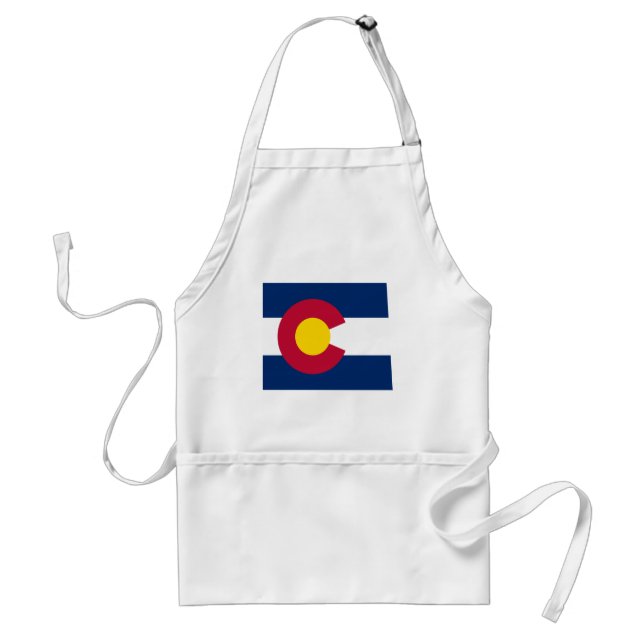 Colorado Flag Map Adult Apron (Front)