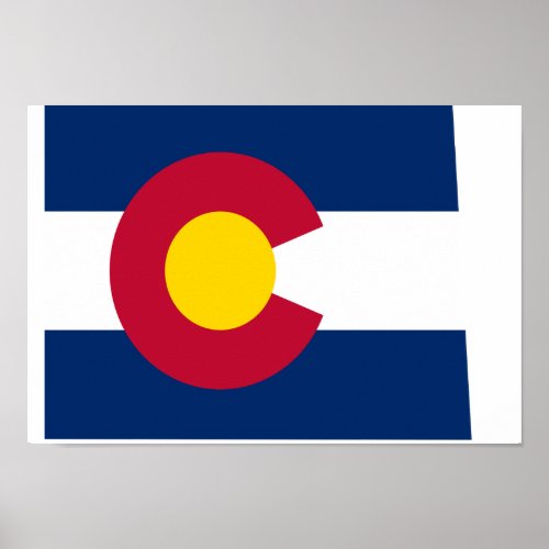 Colorado Flag Map Poster