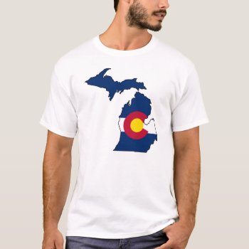 Colorado Flag Michigan Outline Guys Tshirt by ColoradoCreativity at Zazzle