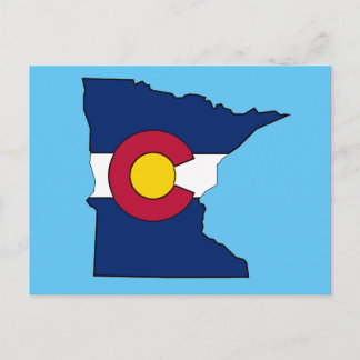 Colorado flag Minnesota outline postcard