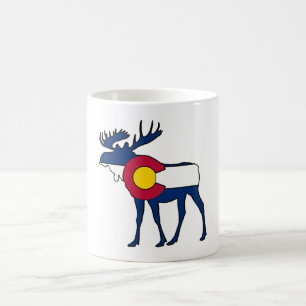 Colorado flag moose coffee mug